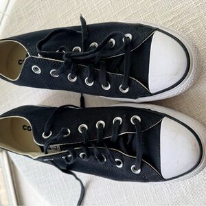 Converse Cream and Black Canvas Sneakers